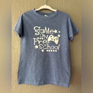 Boys Size 3T Gray T-Shirt - “Game on Preschool” - Kids Graphic T-Shirt